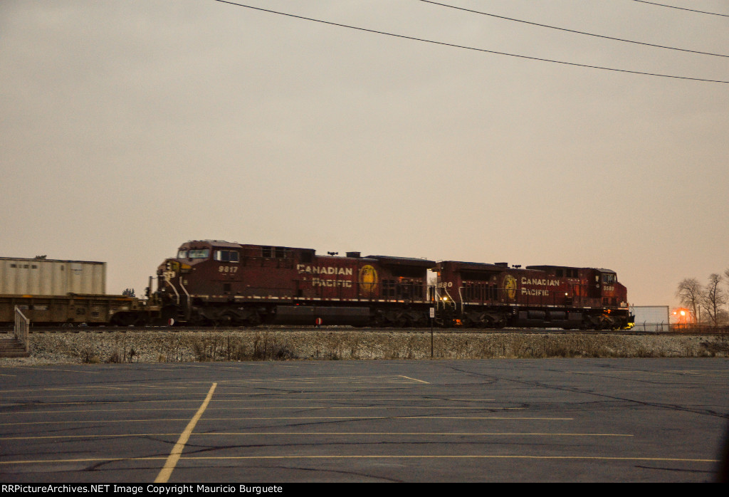 CP AC44CW Locomotives leading a train